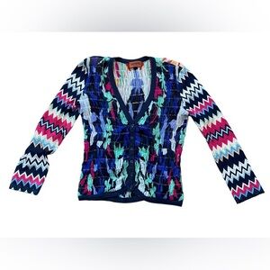 Missoni Multicolor Chevron Cardigan made in Italy